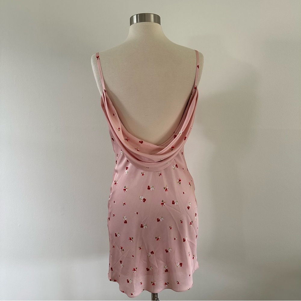 Ieena for Mac Duggal Floral Mini Dress Sz 0 Satin - Picture 10 of 13